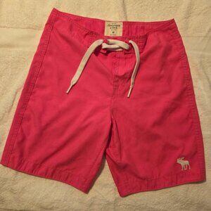 Abercrmbie & Fitch mens board shorts, medium, hot pink color, medium(32/33")
